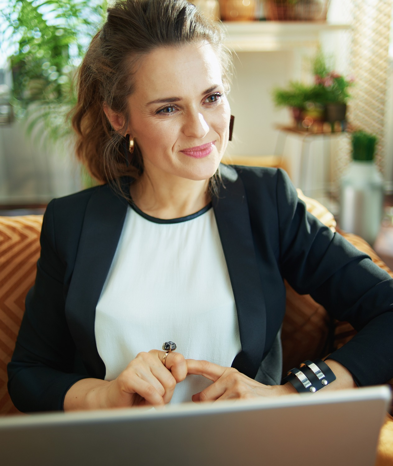 A smiling woman